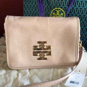 Tory Burch Britten combo crossbody blush pink